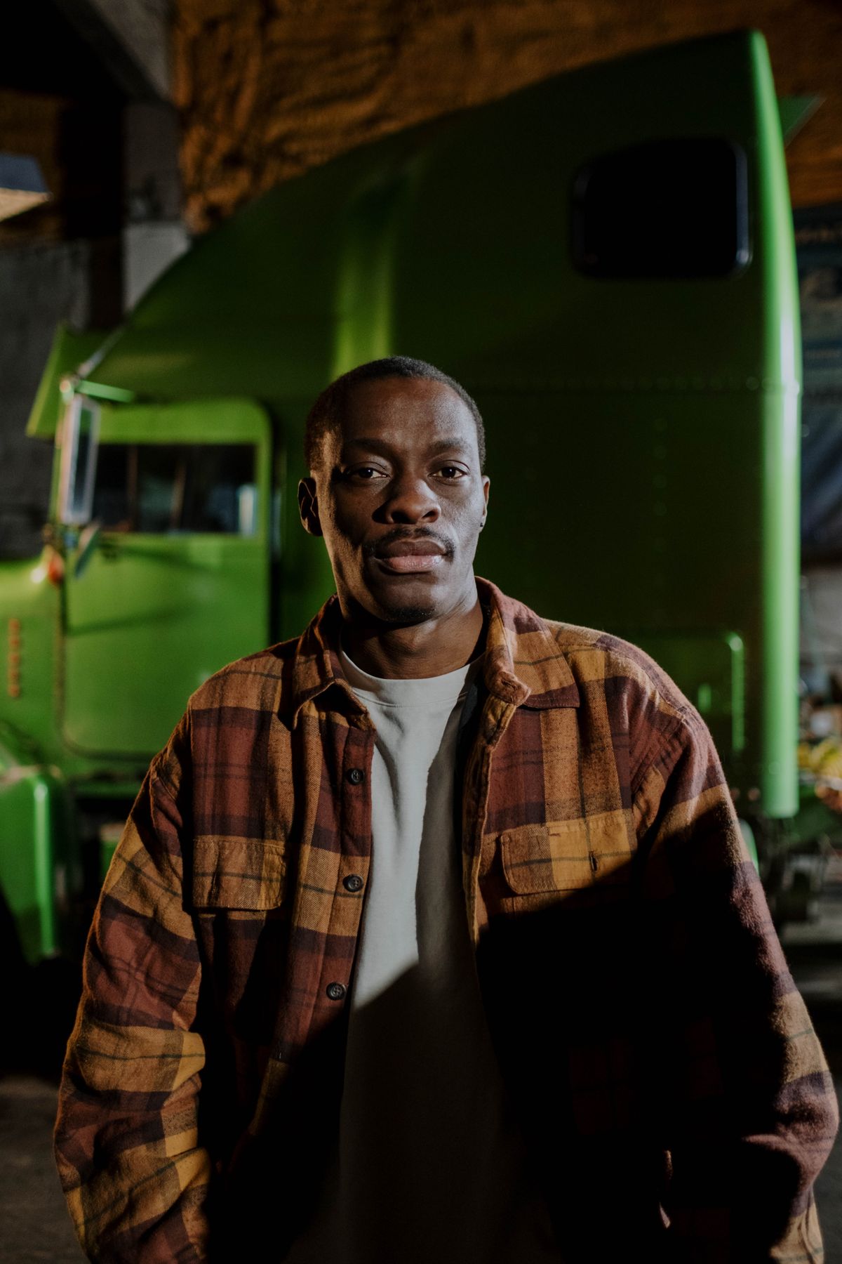Illustrative delivery driver portrait